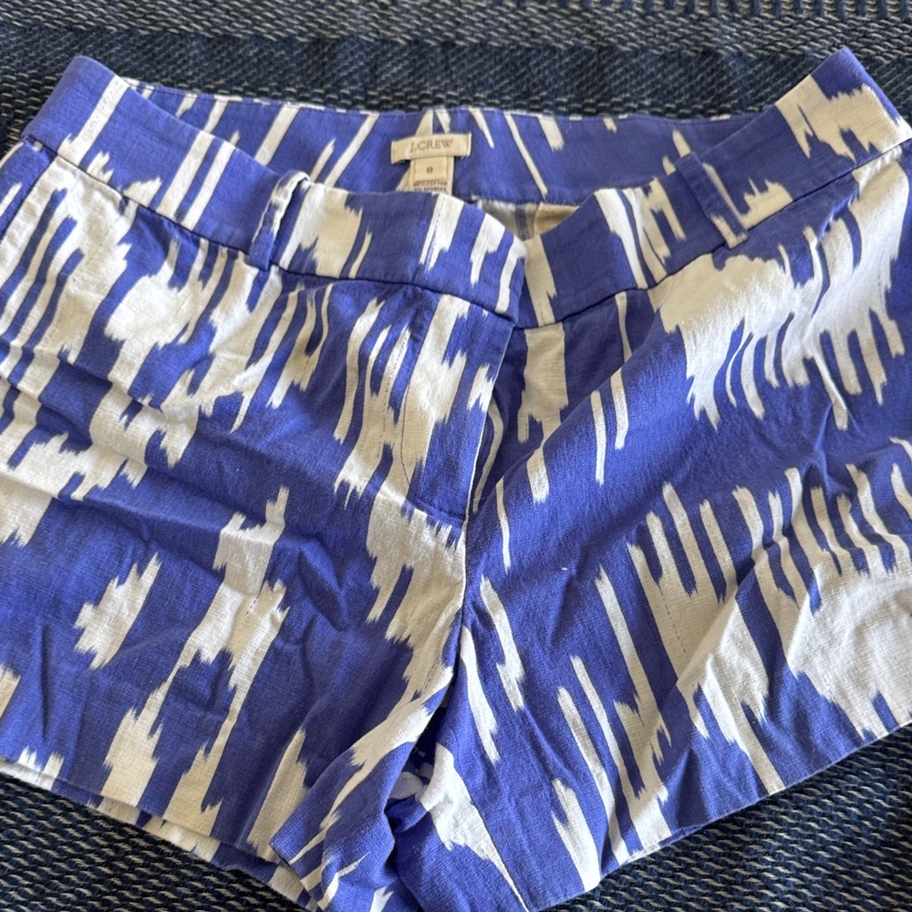 J. Crew Blue and White Patterned Women's Shorts